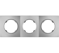 Рамка Bylectrica 3-х местная, серия ПРОВАНС квадрат, ЮЛИГ.735212.500 серебро