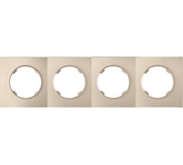 Рамка Bylectrica 4-х местная, серия ПРОВАНС квадрат, ЮЛИГ.735212.502 шампань