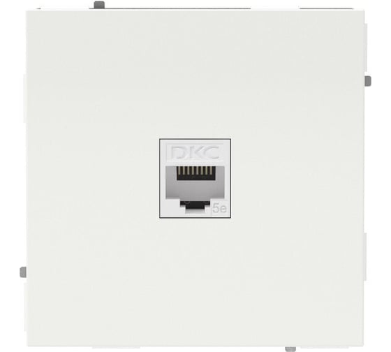 Компьютерная розетка DKC KANT RJ 45, без шторки, в стену, кат.5е, одинарная, белый матовый, 1 шт 7010663DIY