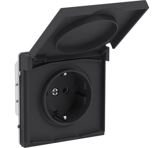 Розетка силовая DKC KANT IP44 черный матовый, 1 шт 7012013DIY