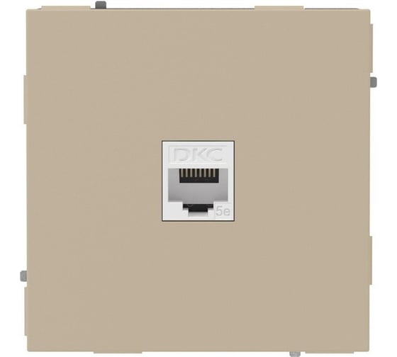 Компьютерная розетка DKC KANT RJ 45, без шторки, в стену, кат.5е, одинарная, кремовый матовый, 1 шт 7015663DIY