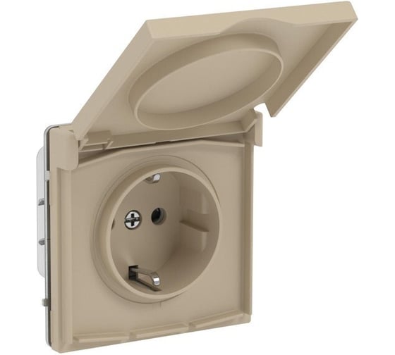 Розетка силовая DKC KANT IP44 кремовый матовый, 1 шт 7015013DIY