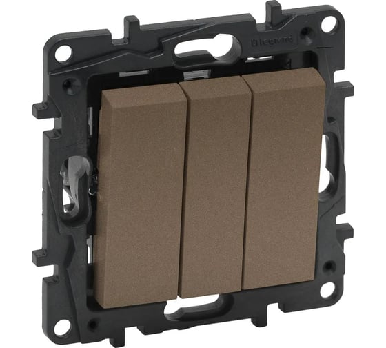 Выключатель Legrand STRUCTURA 3-клавишный, 10А, шампань 764022