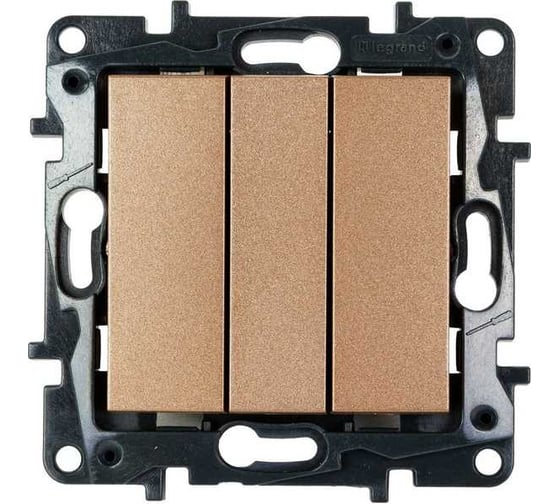 Выключатель Legrand STRUCTURA 3-клавишный, 10А, шампань 764152