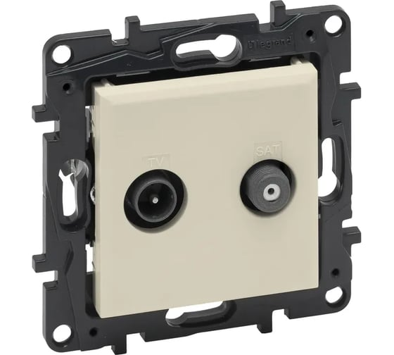 Розетка двойная Legrand STRUCTURA TV+SAT, тип звезда, двухкабельная, слоновая кость 764281