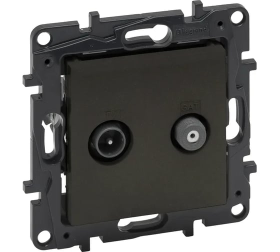 Розетка двойная Legrand STRUCTURA TV+SAT, тип звезда, двухкабельная, магнезиум 764283