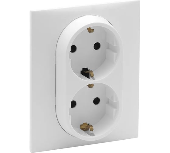 Розетка двойная Legrand STRUCTURA с заземляющим контактом, без защитных шторок, 16А, в сборе, белый 764230