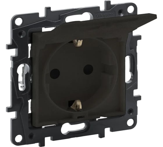 Розетка Legrand STRUCTURA с заземляющим контактом, с защитными шторками, с крышкой, 16А, IP44, магнезиум 764243