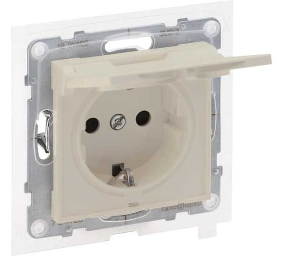 Розетка Legrand SUNO 2К+З, с защитными шторками и крышкой, автоматические клеммы, IP44, слоновая кость 721223