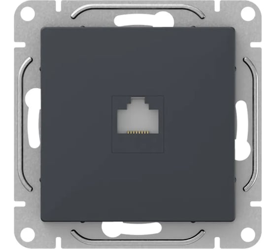 Механизм компьютерной розетки EKF Эпика RJ45 (cat6), графит UP1-SOG-RJ45-6