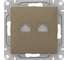 Механизм компьютерной розетки EKF Эпика RJ45 - 2шт, (cat6), шампань UP1-SOC-2RJ45-6 1