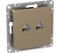 Механизм компьютерной розетки EKF Эпика RJ45 - 2шт, (cat6), шампань UP1-SOC-2RJ45-6 2