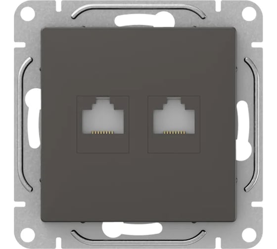 Механизм компьютерной розетки EKF Эпика RJ45 - 2шт, (cat6), мокко UP1-SOM-2RJ45-6