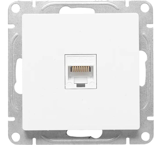 Механизм компьютерной розетки EKF Эпика RJ45 (cat6), белый UP1-SOW-RJ45-6