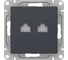 Механизм компьютерной розетки EKF Эпика RJ45 - 2шт, (cat6), графит UP1-SOG-2RJ45-6 1