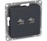 Механизм компьютерной розетки EKF Эпика RJ45 - 2шт, (cat6), графит UP1-SOG-2RJ45-6 2