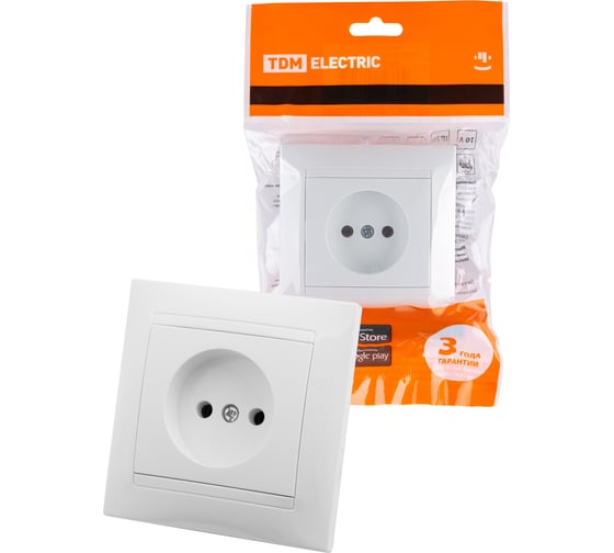 Розетка TDM ELECTRIC 2П 10А 250В белая Лама SQ1815-0022 1