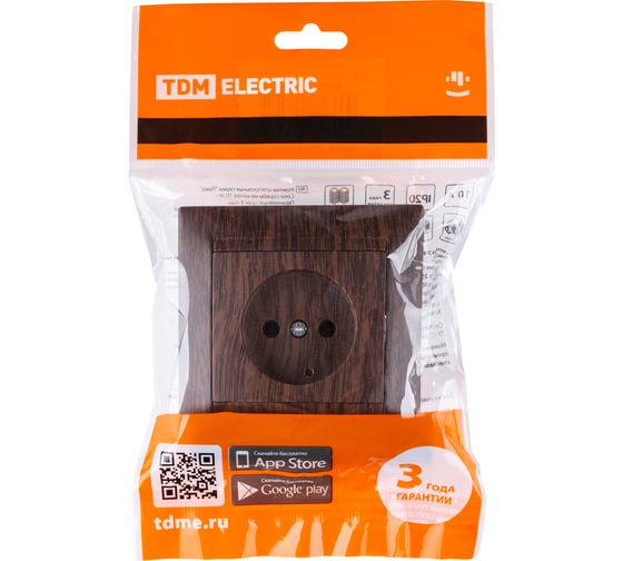 Розетка TDM ELECTRIC 2П 10А 250В венге Лама SQ1815-0422