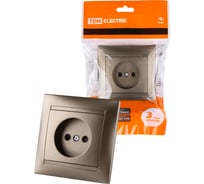 Розетка TDM ELECTRIC 2П 10А 250В с защитными шторками, бронза Лама SQ1815-0710