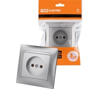 Розетка TDM ELECTRIC 2П 10А 250В серебристый металлик Лама SQ1815-0222
