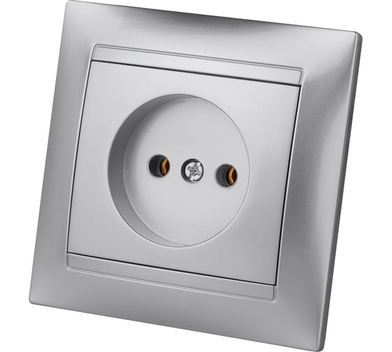 Розетка TDM ELECTRIC 2П 10А 250В серебристый металлик Лама SQ1815-0222