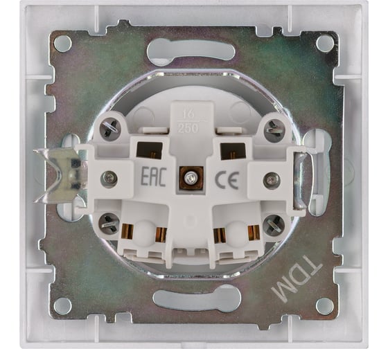 Розетка TDM ELECTRIC 2П 10А 250В серебристый металлик Лама SQ1815-0222