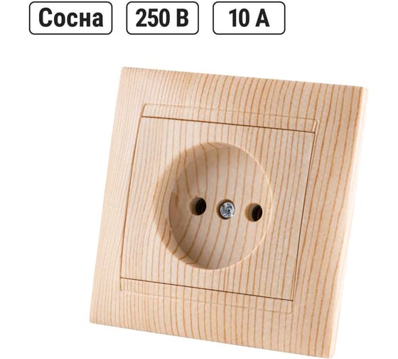 Розетка TDM ELECTRIC 2П 10А 250В сосна Лама SQ1815-0322
