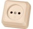 Розетка TDM ELECTRIC 2П открытой установки IP20 10А 250В керамика слоновая кость Ладога SQ1801-0210 1