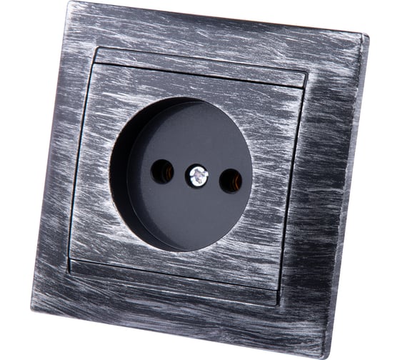Розетка TDM ELECTRIC 2П 10А 250В старинное серебро Лама SQ1815-0663