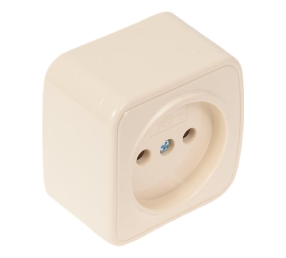 Розетка TDM ELECTRIC 2П открытой установки IP20 10А, слоновая кость Дача Народная SQ1824-0020