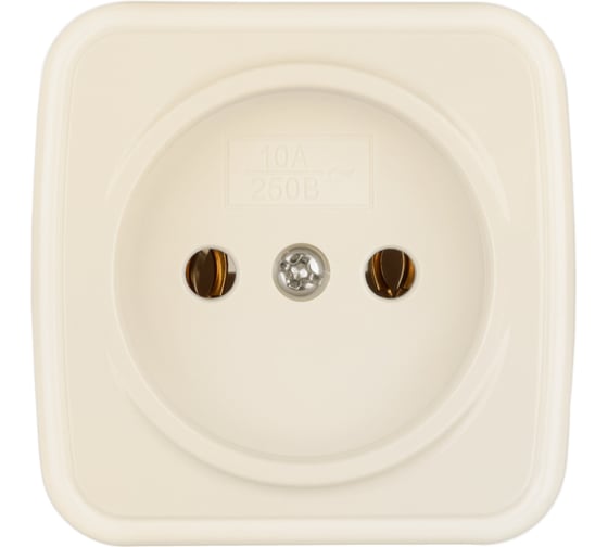 Розетка TDM ELECTRIC слоновая кость 2П открытой установки IP20 10А, серия "Дача" Народная SQ1824-0020