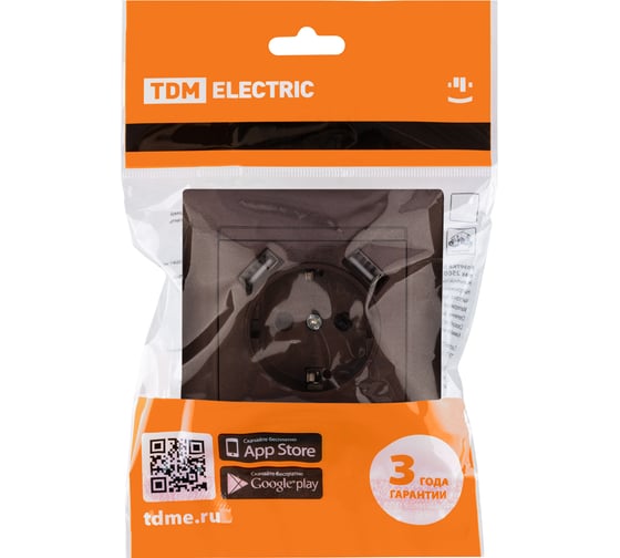 Розетка TDM 2П+З 16А 250В + 2 USB порта 2,1А 5В шоколад Лама SQ1815-0542