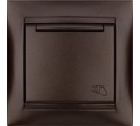 Розетка 2П+З 16А 250В IP44 с защитными шторками TDM ELECTRIC шоколад, серия "Лама" SQ1815-0514