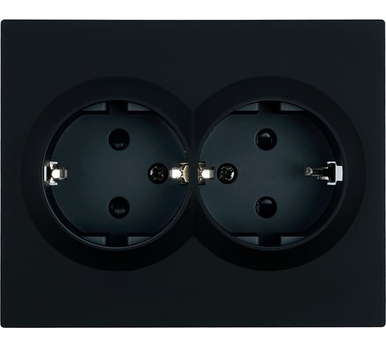 Розетка 2-местная STEKKER с защитной шторкой с/з, 250В, 16А, серия Мия, RST16-3114-05, черный бархат 50917