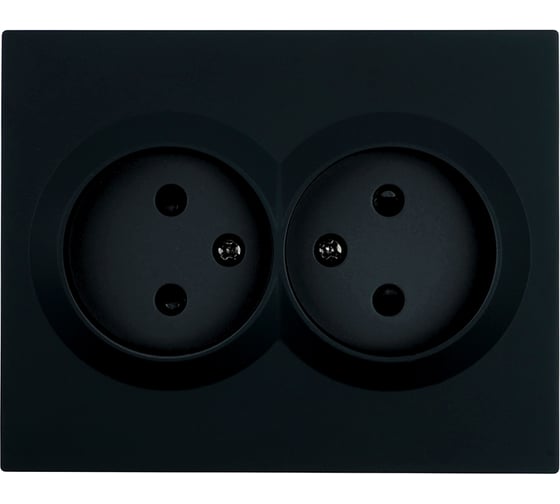 Розетка 2-местная STEKKER с защитной шторкой б/з, 250В, 16А, серия Мия, RST16-3113-05, черный бархат 50916