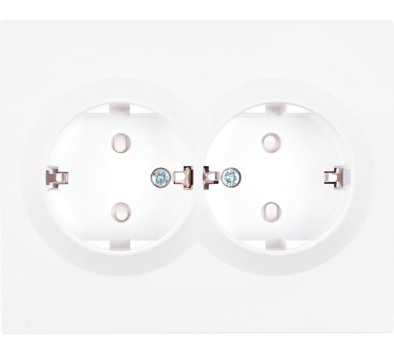 Розетка 2-местная STEKKER с защитной шторкой с/з, 250В, 16А, серия Мия, RST16-3114-01, белая магнолия 50913