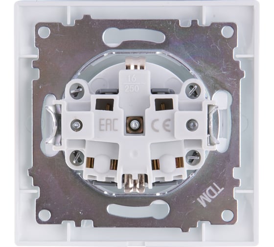 Розетка TDM ELECTRIC 2П+З 16А 250В белая Лама SQ1815-0023