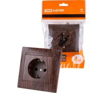Розетка TDM ELECTRIC 2П+З 16А 250В венге Лама SQ1815-0423