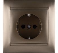 Розетка с защитной шторкой с заземлением 16А 250В бронза серия "Лама" TDM ELECTRIC SQ1815-0711