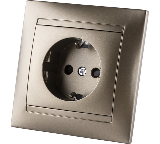Розетка TDM ELECTRIC 2П+З 16А 250В с защитными шторками, бронза Лама SQ1815-0711