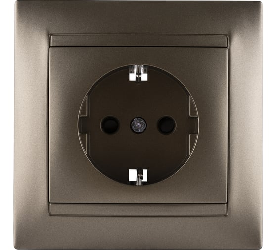 Розетка TDM ELECTRIC 2П+З 16А 250В с защитными шторками, бронза Лама SQ1815-0711