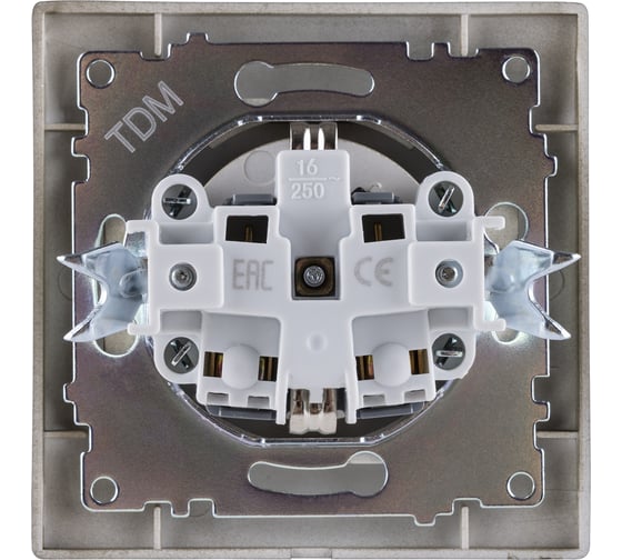 Розетка TDM ELECTRIC 2П+З 16А 250В с защитными шторками, бронза Лама SQ1815-0711