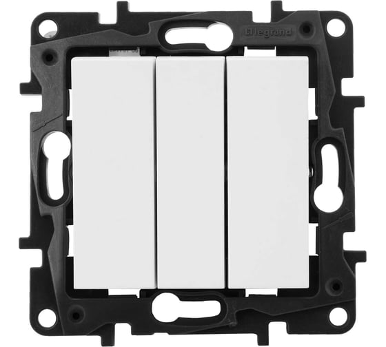 Выключатель Legrand STRUCTURA 3-клавишный, 10А, белый 764150