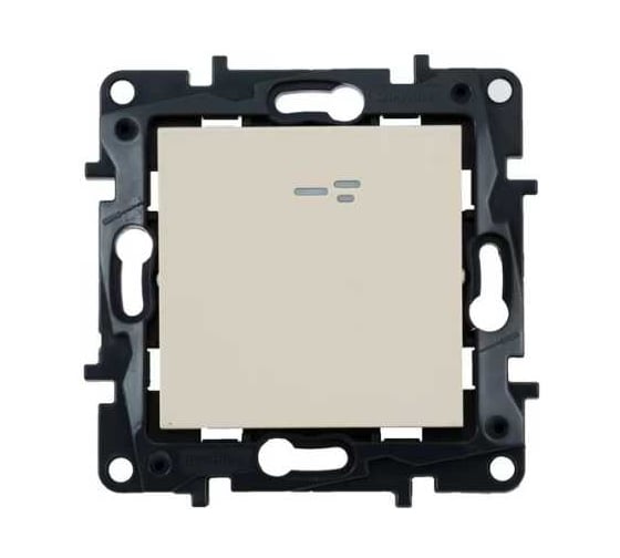 Выключатель Legrand STRUCTURA 1-клавишный, проходной, с подсветкой, 10А, безвинтовое крепление, слоновая кость 764071