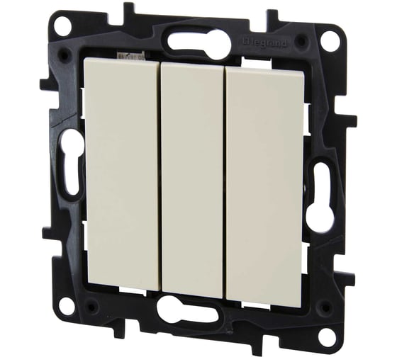 Выключатель Legrand STRUCTURA 3-клавишный, 10А, слоновая кость 764151
