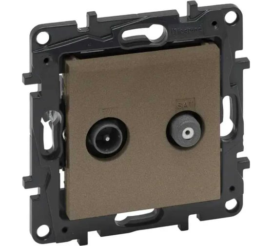 Розетка двойная Legrand STRUCTURA TV+SAT, тип звезда, двухкабельная, шампань 764282