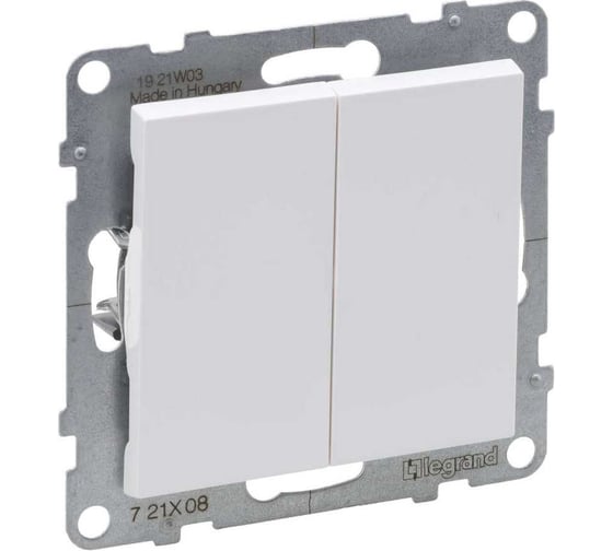 Переключатель Legrand SUNO 2-клавишный, белый 721108
