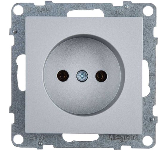 Розетка Legrand SUNO 2К, винтовое крепление, алюминий 721333