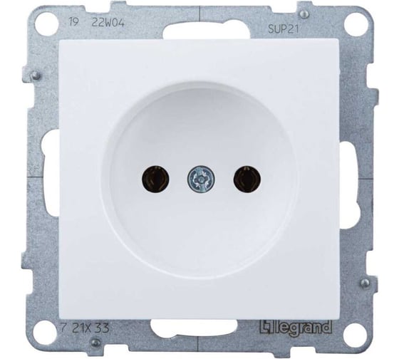 Розетка Legrand SUNO 2К, винтовое крепление, белый 721133