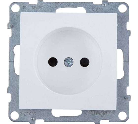 Розетка Legrand SUNO 2К, защитные шторки, винтовое крепление, белый 721119